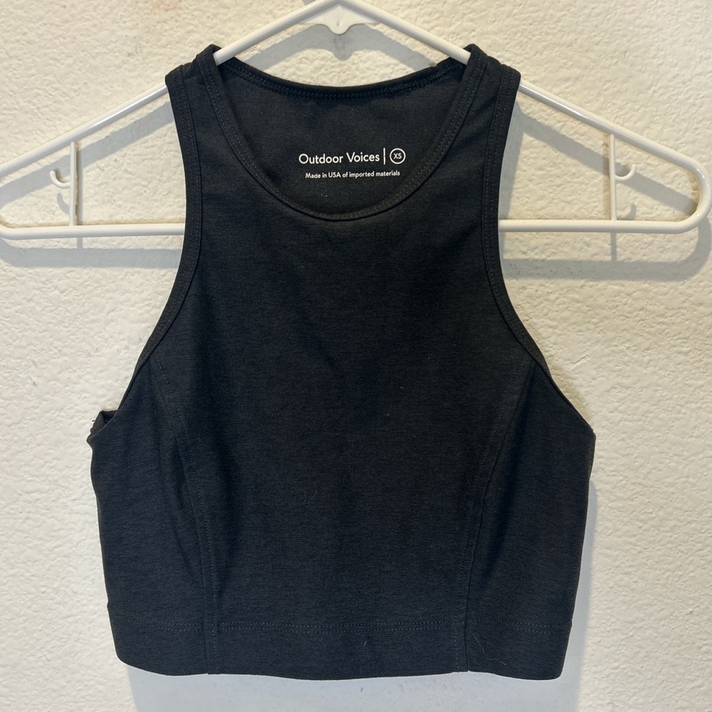 OUTDOOR VOICES BLACK SPORTS BRA